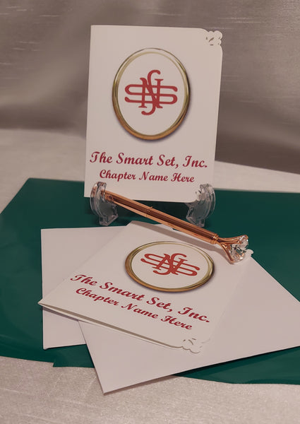 The Smart Set Inc Note Cards Personalized with Name or Chapter Name and Rhinestone Pen