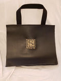 The Society Inc White or Black Vegan Leather Tote with Embroidered Logo